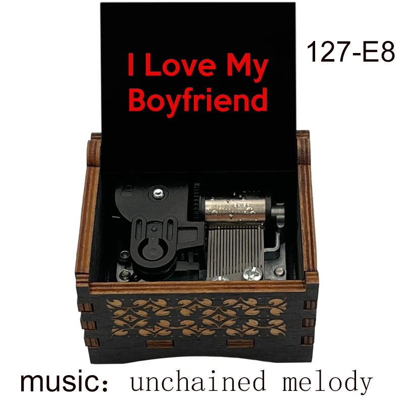 Wooden Unchained Melody Music Box Classic Love Movie Song Wife Girlfriend New Year Christmas Valentine's Day Propose Gift