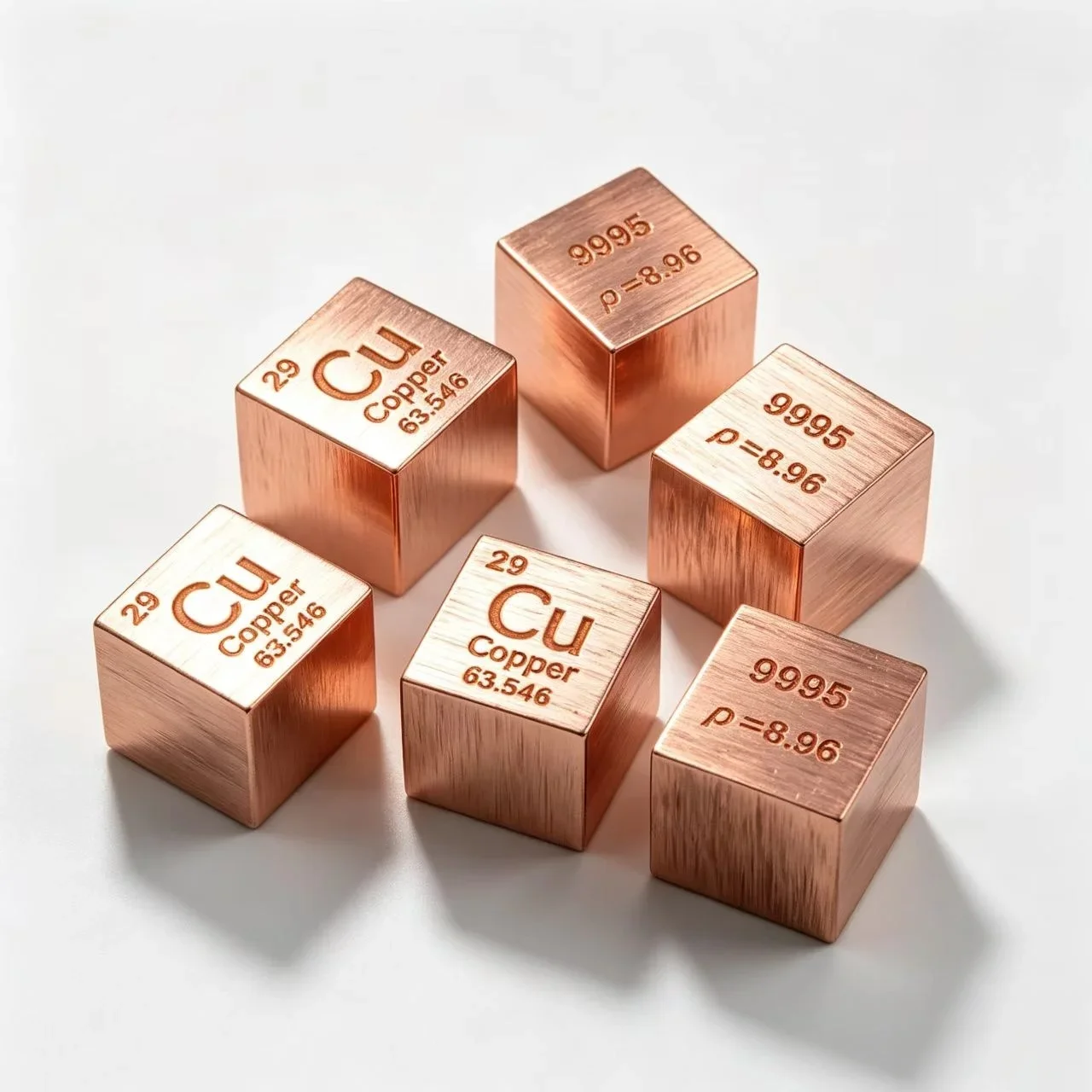 Metallic Copper Cube 10mm 8.9g Cu (99.95%) Periodic Table-Shaped Cube for Educational And Collectible Purposes