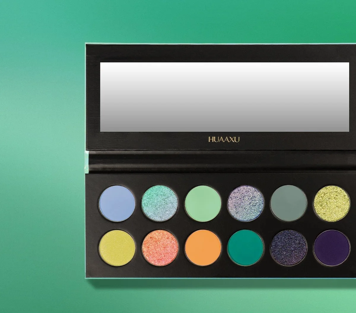 HUAAXU 12 12 لونًا غير لامعًا لؤلؤي الحرباء لوحة ظلال العيون أصفر وردي أزرق لوحة مكياج العيون