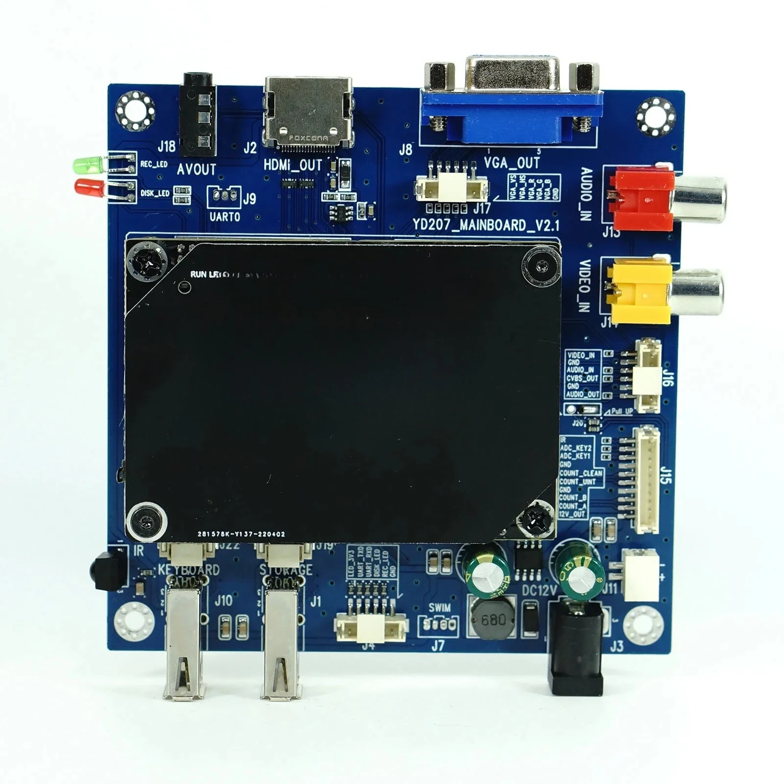 Real-time Record 1channel Dvr Board ,1ch Video Recorder Module,ahd And Cvbs Camera Input,vga Cvbs Output, Usb Disk Storage