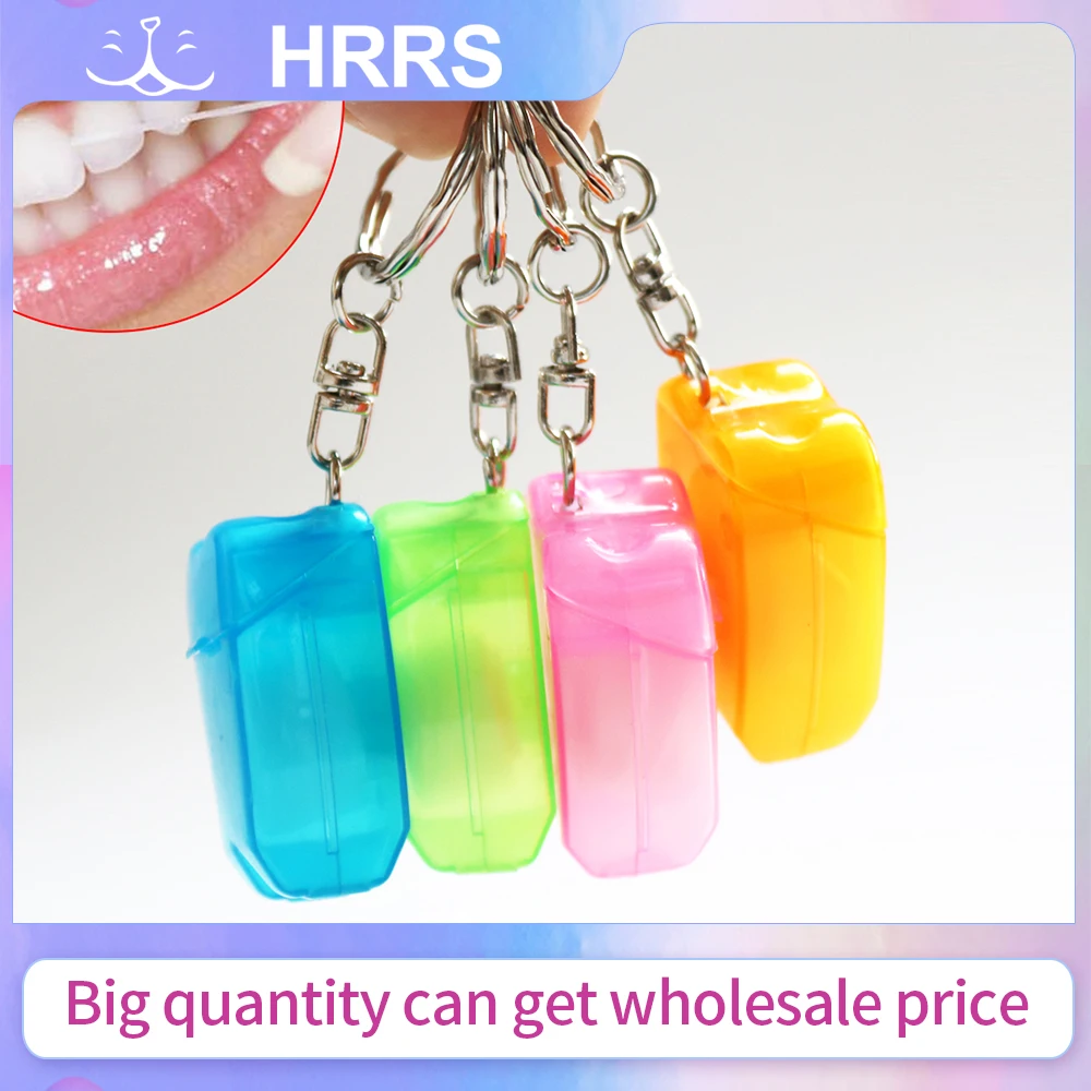 

10pcs Portable Dental Floss with Key Chain Teeth Oral Care Random Colors