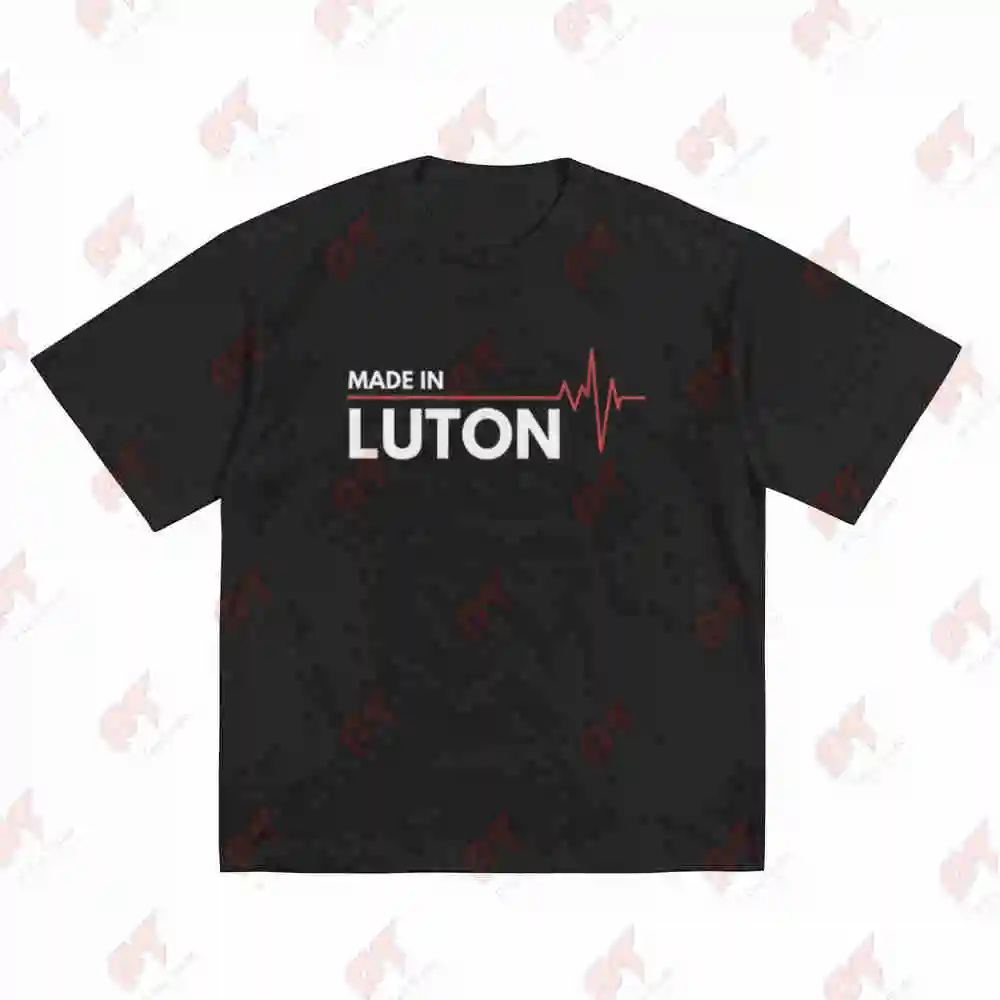 Born In Luton UK Birth City Short Sleeve Tee 100% Cotton T-Shirt