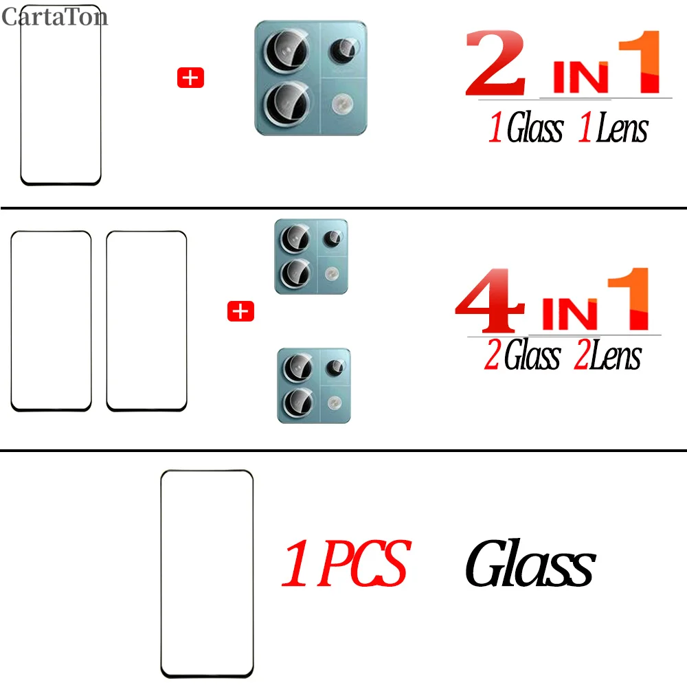 واقي شاشة زجاجي Redmi Note 13 Pro 5G Redmi Note 13 12 11 10 Pro من الزجاج المقسى والعدسة Film Nota 12 Pro Plus Pe