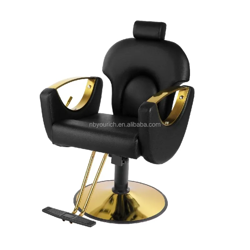 Modern High Quality Luxury Leather Hair Black Beauty Barber Shop Metal Salon Barber Chair Available in Multiple Colors