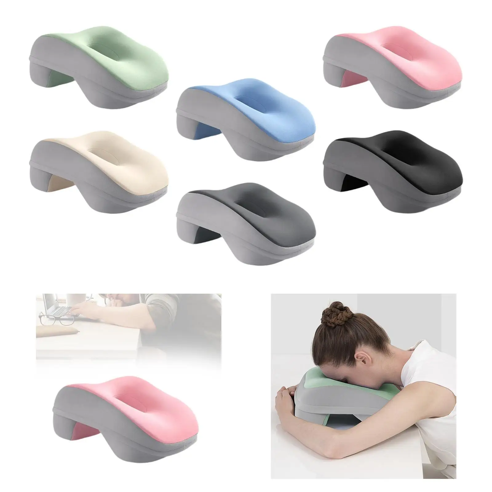 Desk Napping Pillow Office Sleeping Pillow Breathable Lunch Break Headrest Memory Foam Neck Support for Library School Travel