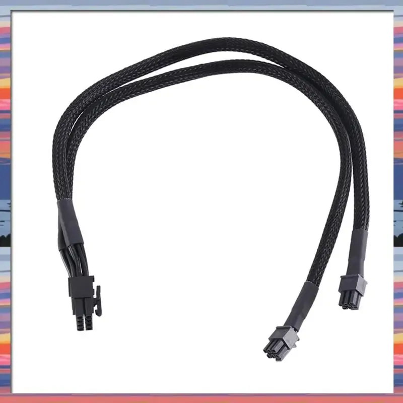 AC18 (garantido) 3X Dual Mini 6 pines a 8 pines PCI Express tarjeta de vídeo adaptador de corriente Cable con funda para Mac Pro Tower/Power Mac G5 1