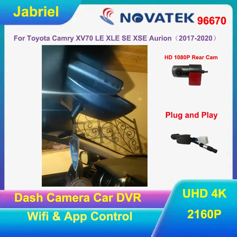 

Dedicated UHD 4K 2160P WIFI Dash Cam Car DVR For Toyota Camry XV70 LE XLE SE XSE Aurion 2017-2024 High quality Video Recorder