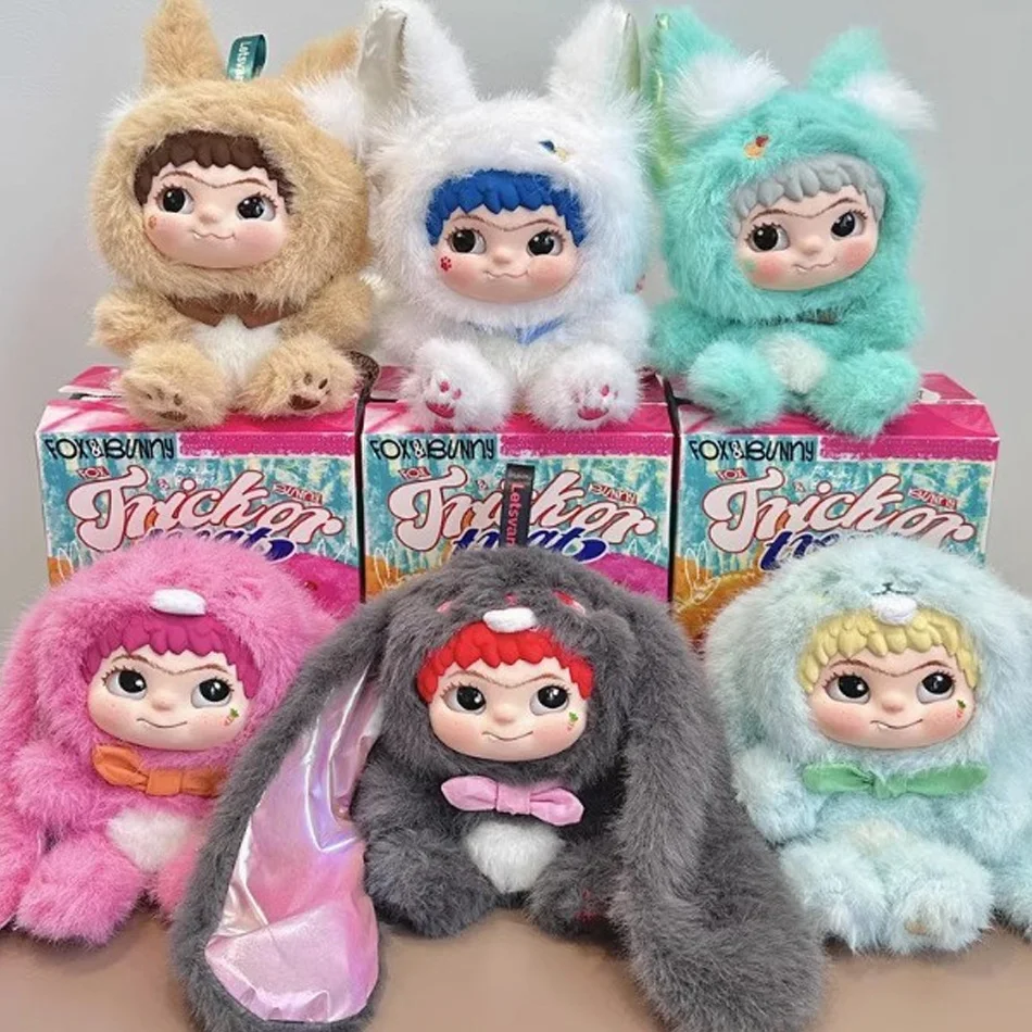 Caja ciega Wakuku V2, serie Fox & Bunny Trick Or Treat, muñeca de vinilo, bolsa sorpresa, llavero, juguetes de moda, caja ciega, regalos personalizados