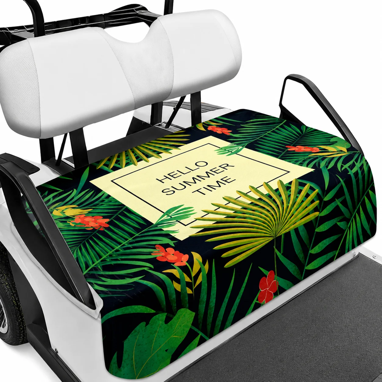 Golf Cart Rear Seat Cover for 2 Passenger, Microfiber Cooling Towel Protector with Armrest Openings, Washable Bench Seat Cover