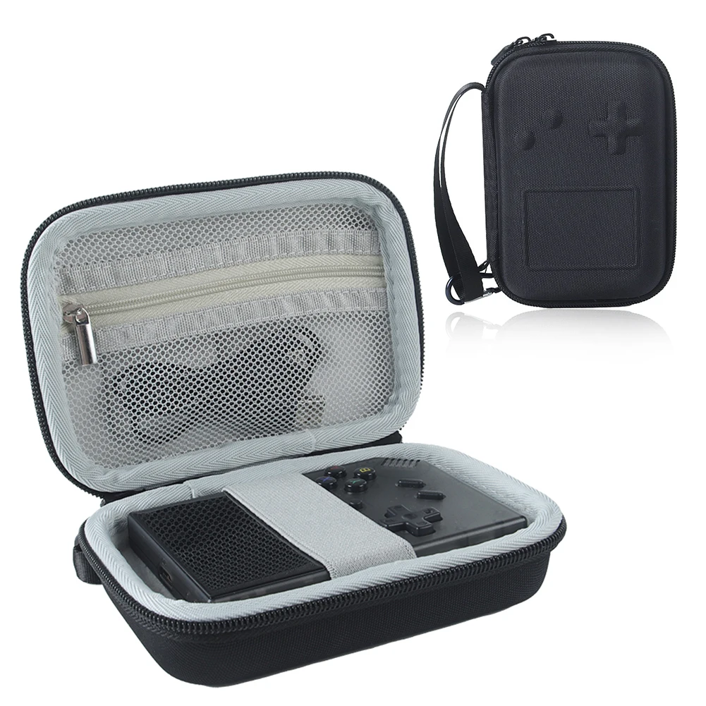 

Жесткий чехол для переноски, противоударный портативный защитный чехол, встроенные фиксирующие ремни и сетчатый карман, защитная сумка для консоли RG35XX Plus