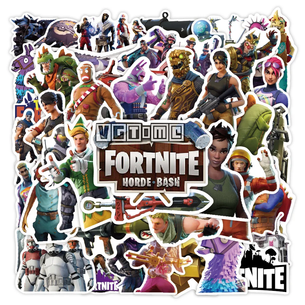 

50pcs Fortnites Game Stickers Luggage Graffiti Decals Computer Fortress Night DIY Decoration Moto Helmet PVC Sticker Waterproof