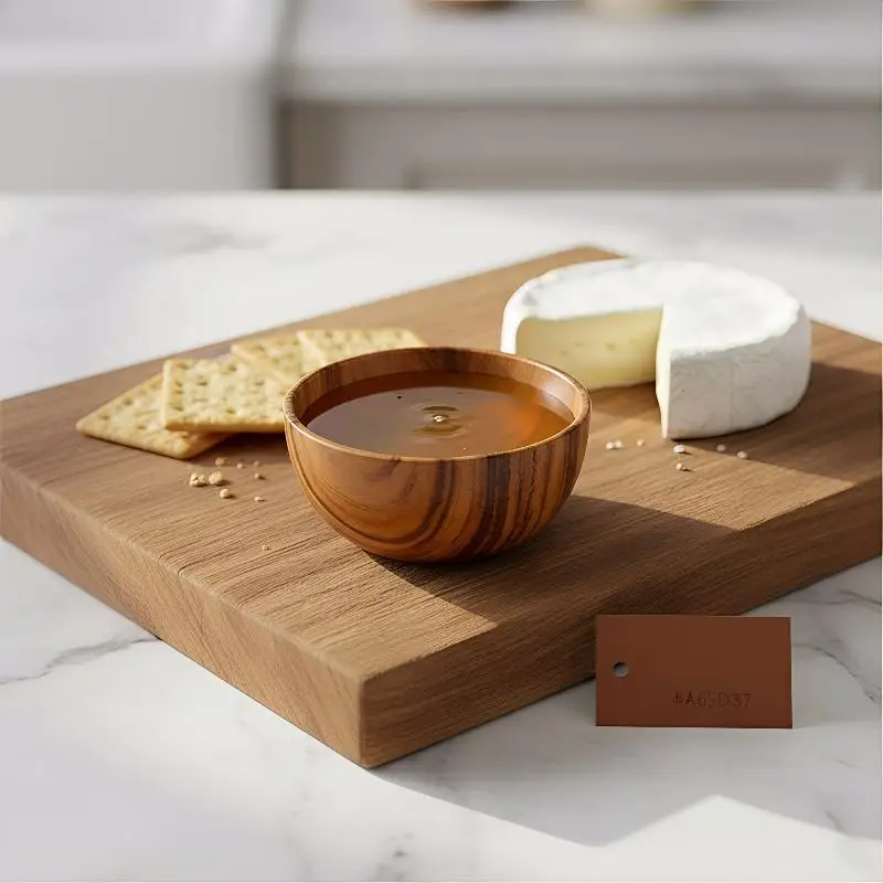 Kitchen Wooden Salad Bowl with Cutlery Holder Practical Storage Solution Simple Durable for Home Table