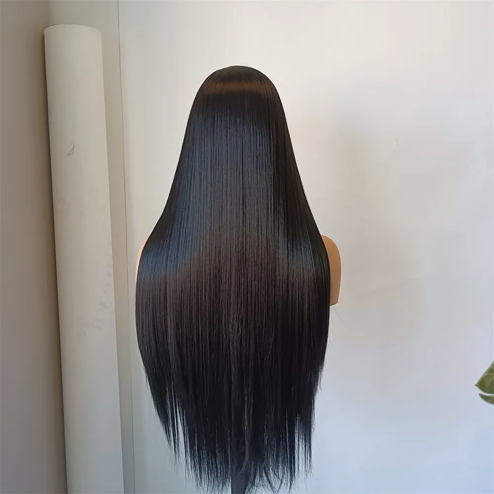 RDY Black Wig Long Straight Synthetic Lace Front Wigs for Women Daily Wear Natural Hailine Ready to wear Black Lace Wigs Cosplay