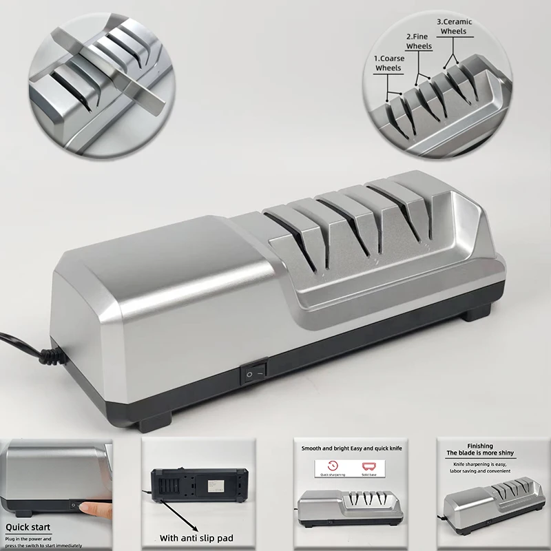 

Элегантная металлическая электрическая точилка для ножей – быстрая заточка с ультрастабильной основой для домашнего использования