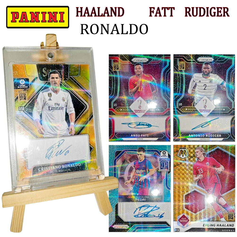 

Panini Star Card DIY HAALAND FATT RUDIGER RONALDO Преломляющий крест Лазерная коллекционная карточка Кирпичи Праздничные подарки