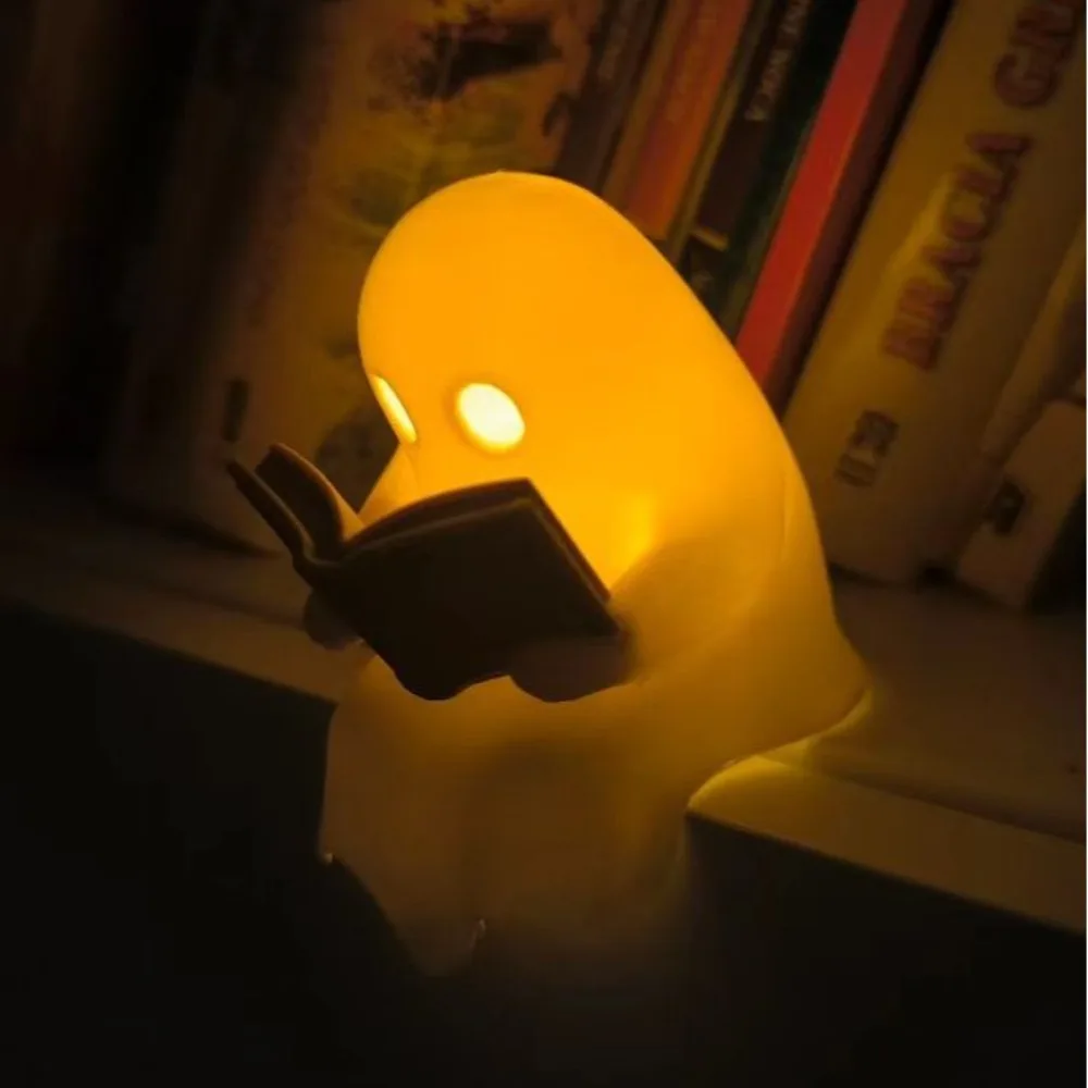 LED Warm Light Halloween Ghost Reading Lamp Energy-efficient Low-energy-consumption Ghost Reading Night Light Plastic