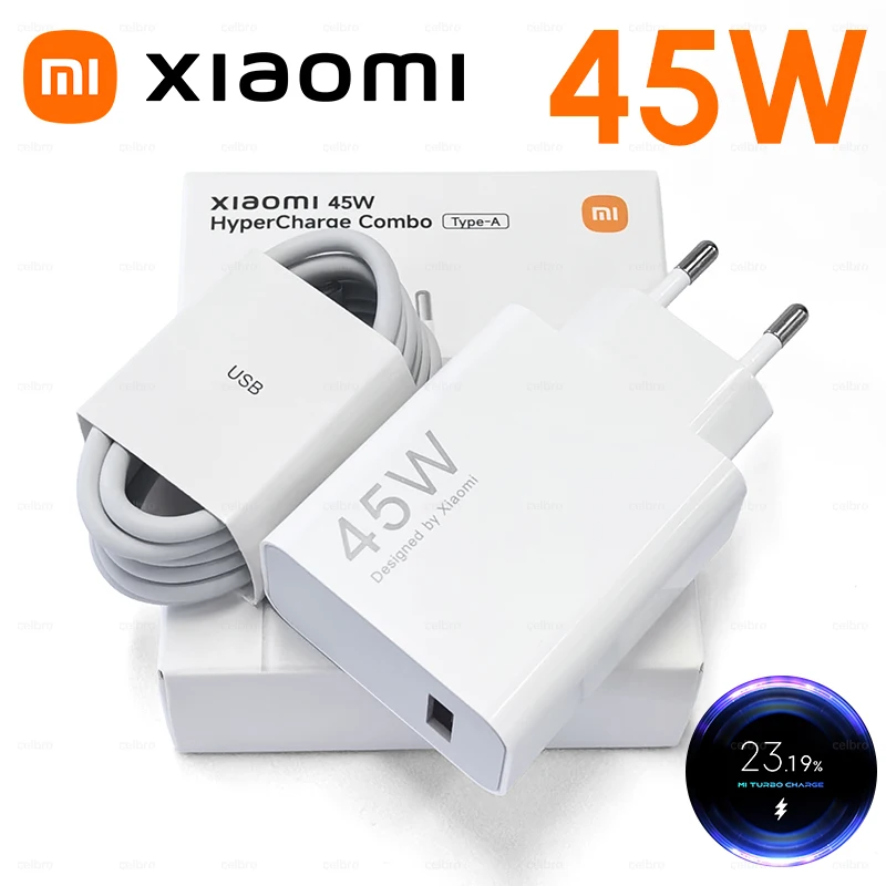45W Caricatore Rapido Adattatore con 6A Cavo USB C 2m per Redmi Note 14 Pro | Caricabatterie per Turbo-Charge per Xiaomi Pad 6 11 Lite Redmi Note 14