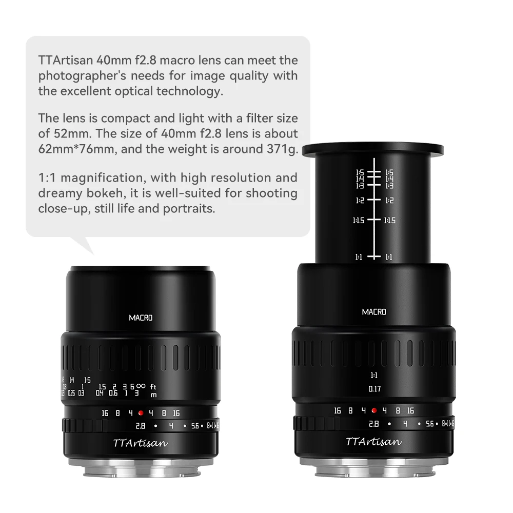 Макрообъектив TTArtisan 40 мм F2.8 для Sony E Mount a6600 Fujifilm XT4 XA XE X-Pro Canon M50 Panasonic Olympus M43 Nikon Z30 Camera