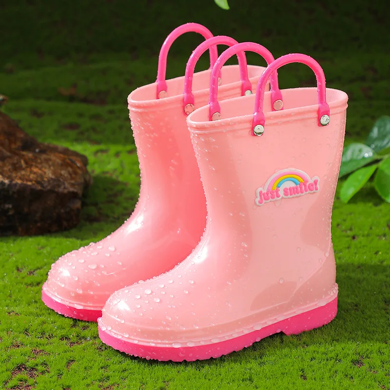 Chaussures d\'eau de dessin animé pour enfants, bottes de pluie en PVC pour petits enfants, bébés filles, quatre saisons, nouveau