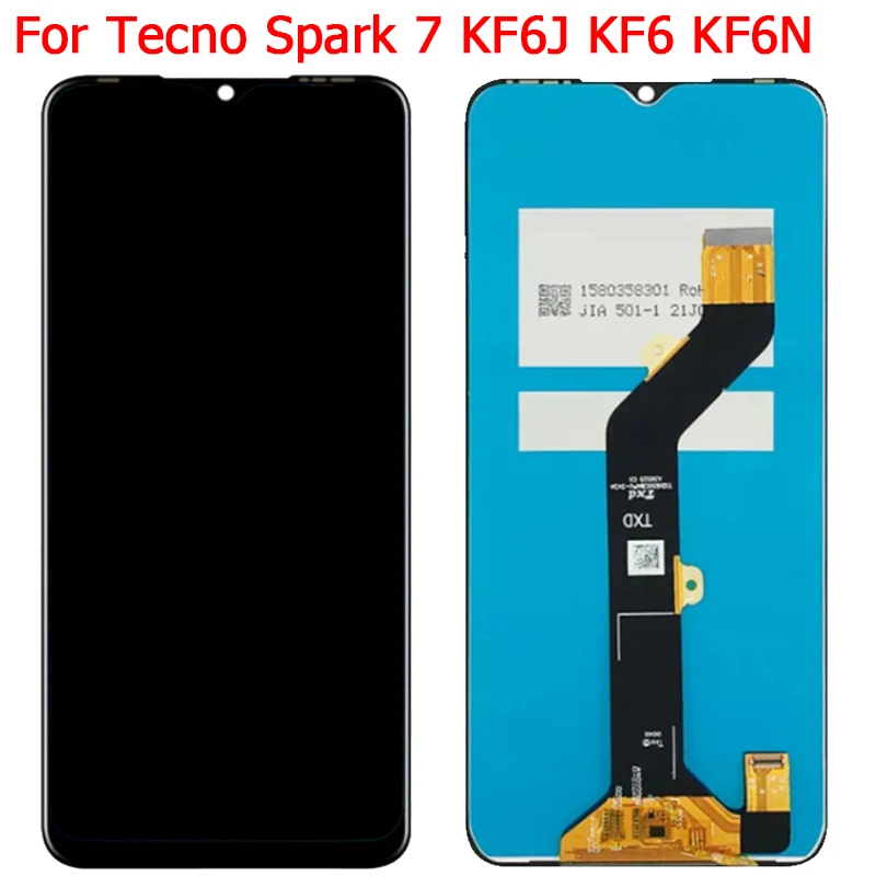 

Original For Tecno Spark 7 KF6J Display Touch Screen 6.5" Tecno Spark 7 KF6 KF6J KF6N LCD Digitizer Panel Screen Parts