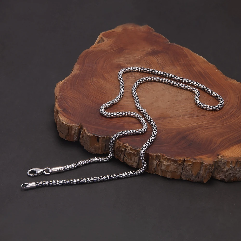 Real Solid 925 Sterling Silver Jewelry Scales Popcorn Chain