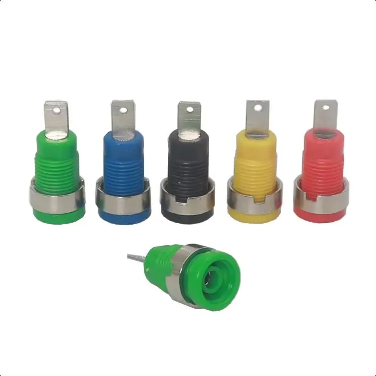 【10-5PCS】Insulated Safety 32A 4MM Jack Panel Mount Socket Binding Post Wire Connector