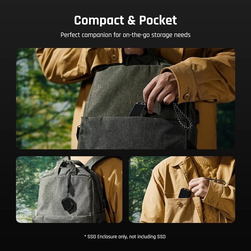 

M.2 NVME SSD Enclosure Pocket 2230 M.2 NVMe SSD Enclosure with 1/4inch Screw Holes