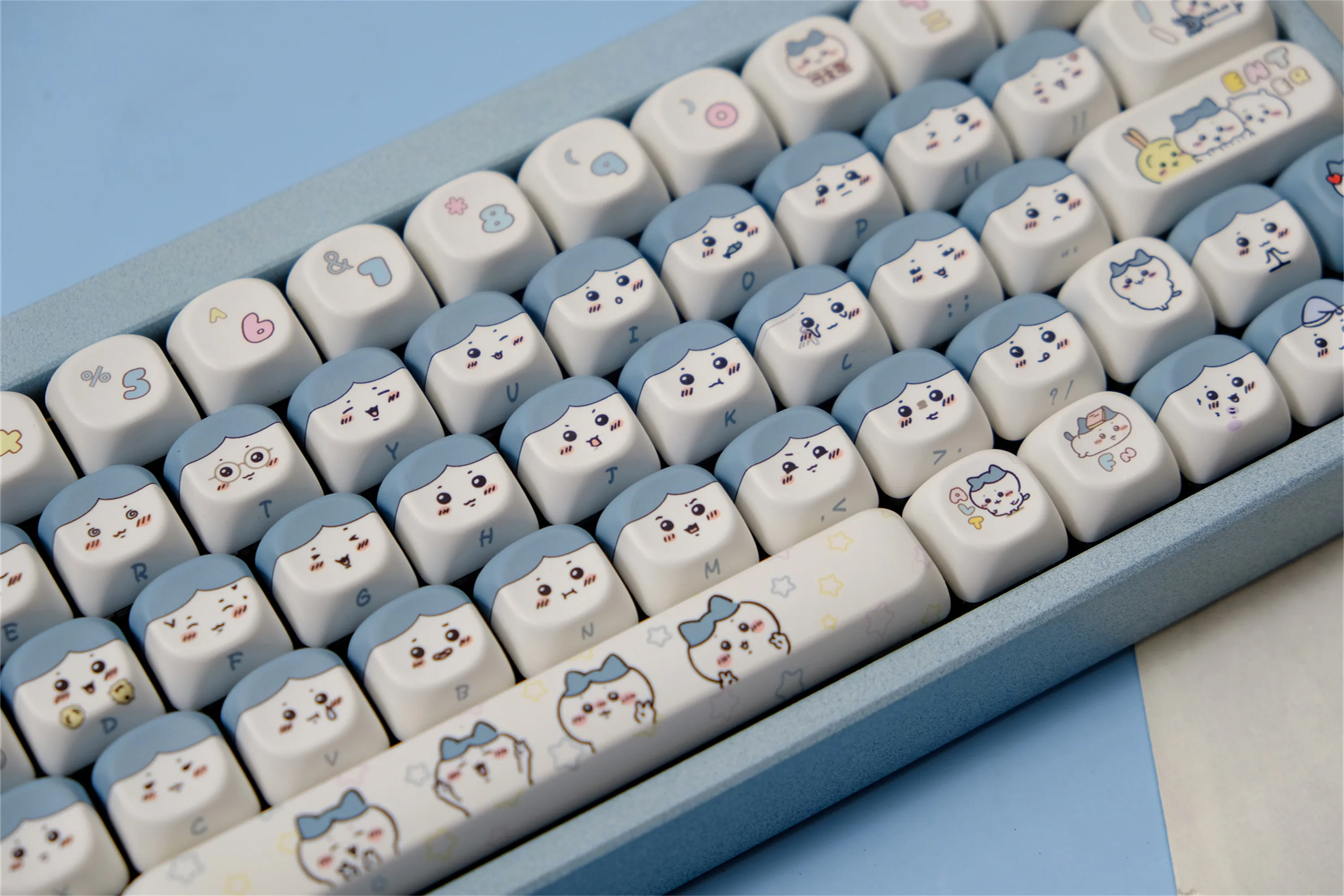 كاريكاتير Xiaoba Hatch Keycaps 126 مفتاح PBT المواد MOA XOA الملف الشخصي DYE-SUB شخصية للوحة المفاتيح الميكانيكية CHERRY MX Switch #6