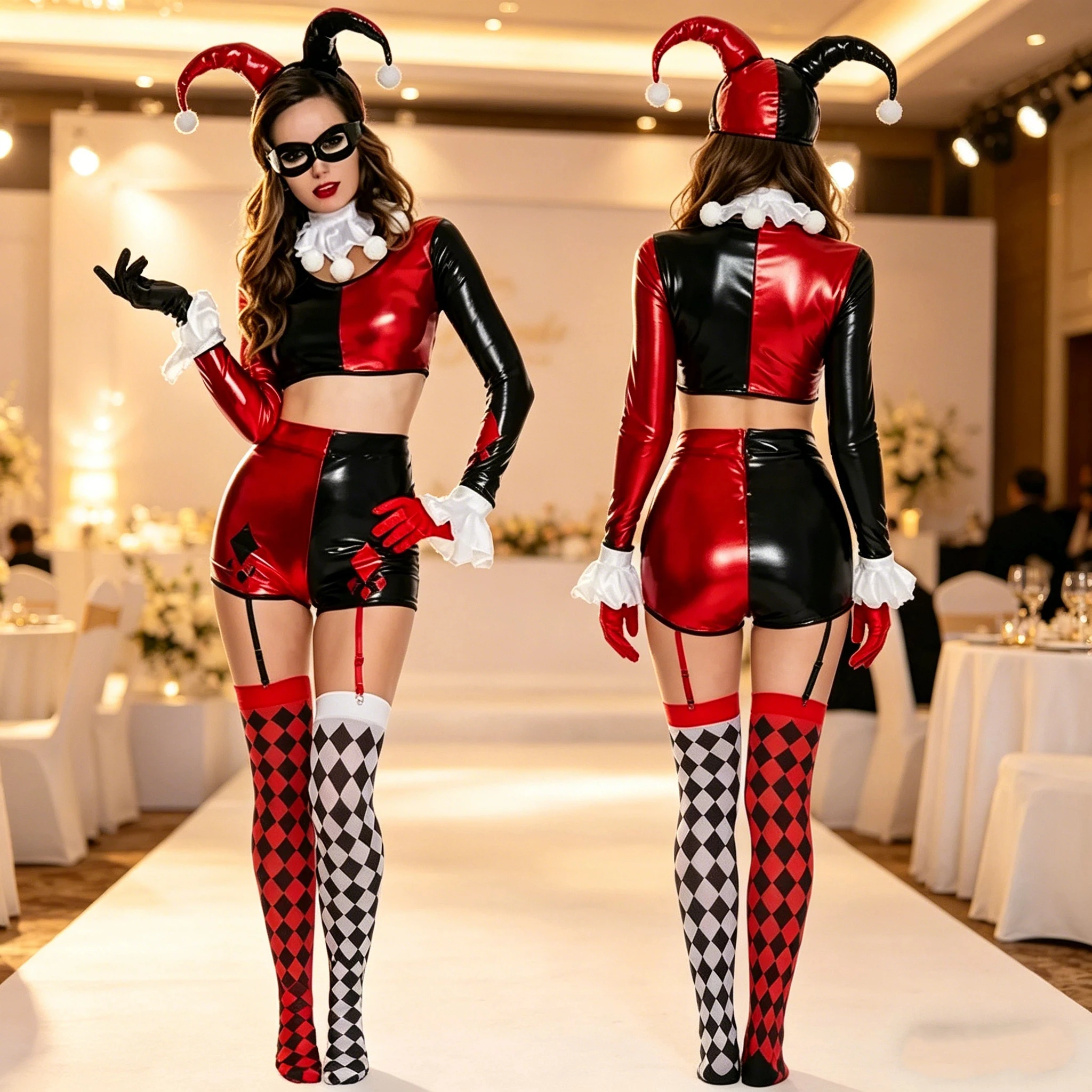 

Halloween Circus Performance Sexy Clown Costume Halloween Movie Clowns Cosplay Fancy Dress Magic Trainer Costumes