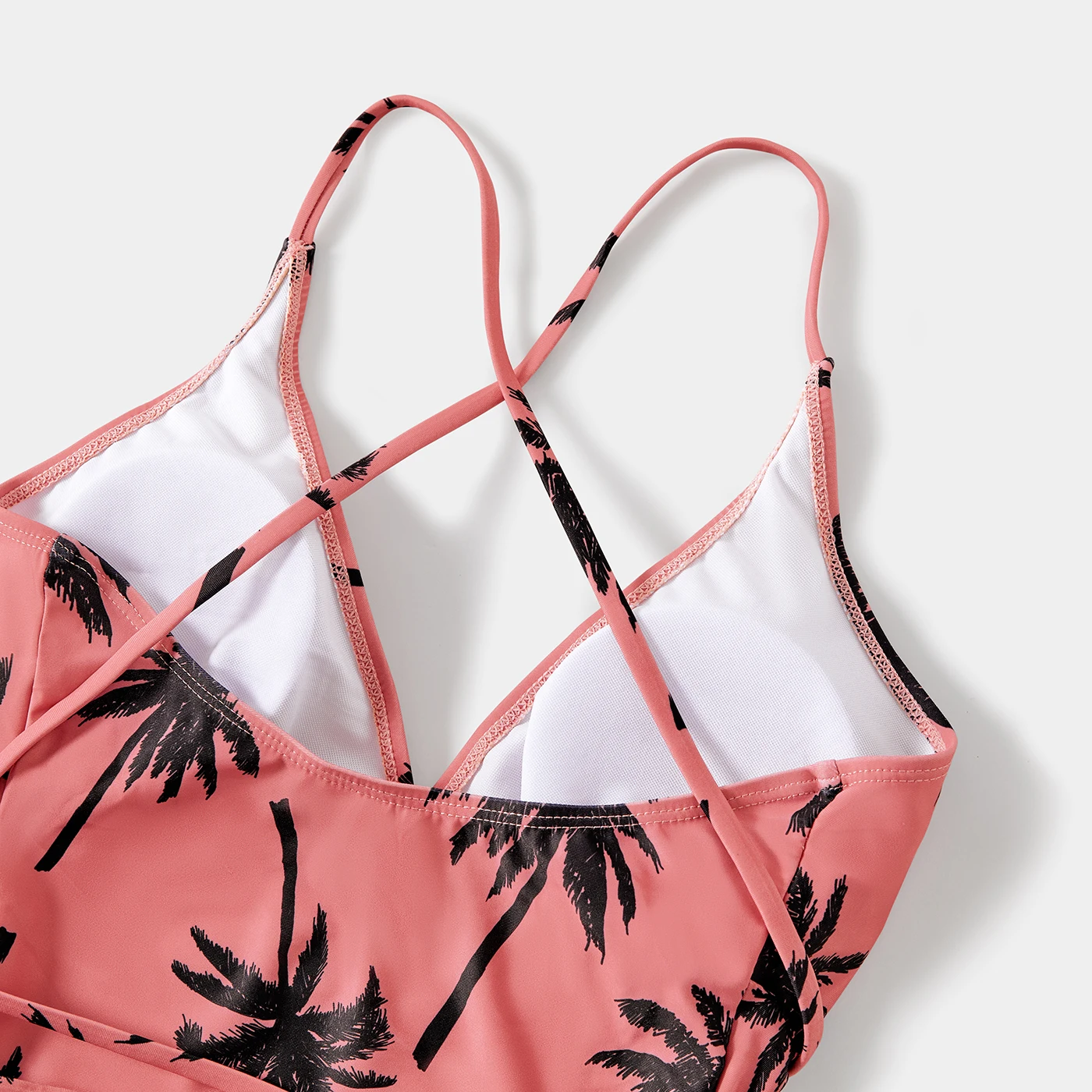 

PatPat Цельный женский купальник с принтом кокосовой пальмы на бретельках и розовым принтом