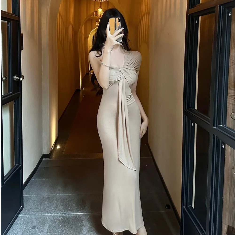 

Сексуальное длинное платье с застежкой на талии и бантом, облегающая юбка трапециевидной формы, повседневная хлопковая летняя юбка для молодых женщин