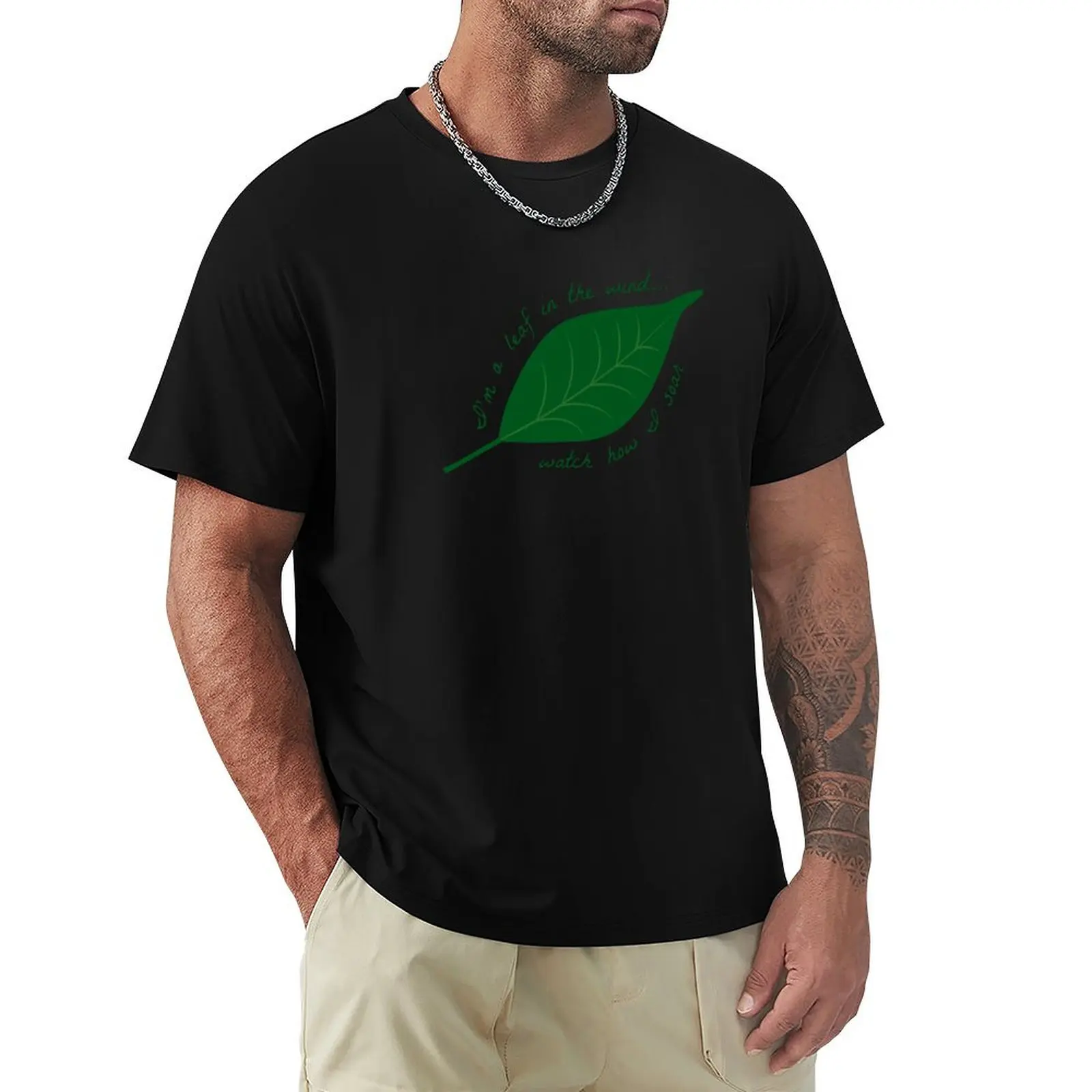 

Leaf in the Wind T-Shirt oversized cotton man t-shirts shirts graphic tee men