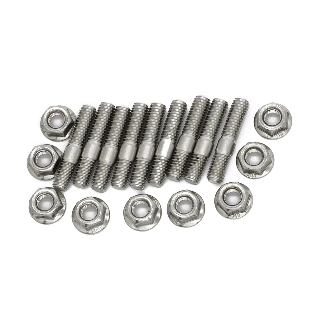 M8*40 For B D Series Honda Civic Acura Integra V3 Exhaust Manifold Stud For Stainless Steel Exhaust Stud Serrated Bolt Nut