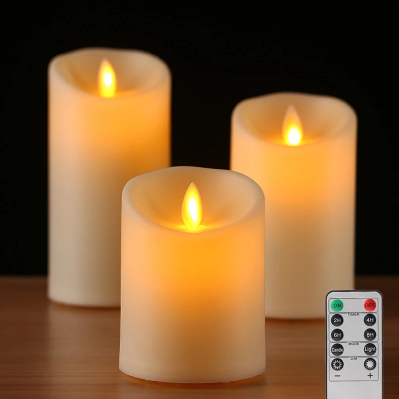 Pair Rechargeable Flameless Votive Candles Battery Operated USB Pillar Candle &Remote and Timer, DIY Real Wax LED Window Lamp