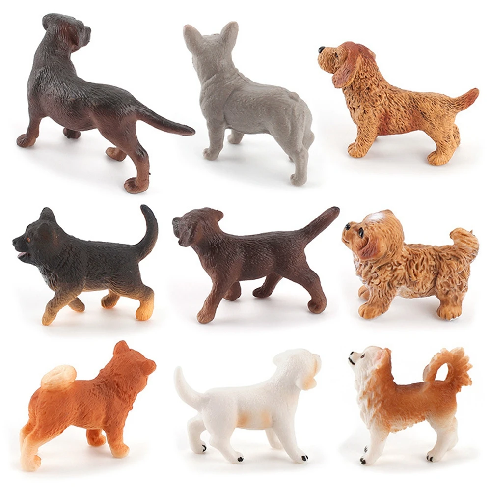 Figura de perro de simulación de sabueso, modelo de Animal en miniatura, juguete educativo para niños, decoración del hogar