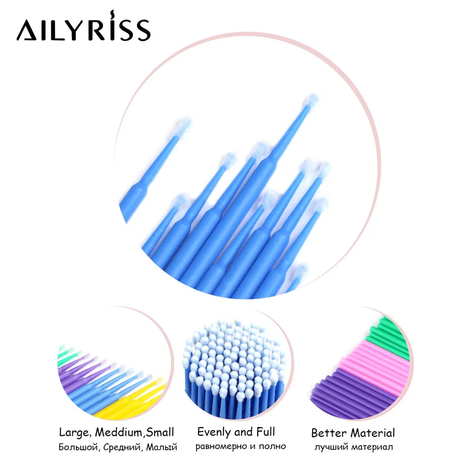 Disposable Eyelash Brush Microswabs 3000pcs Lash Brush Eyelash Extension Tools Individual Eyelashes Removing Tools Applicators