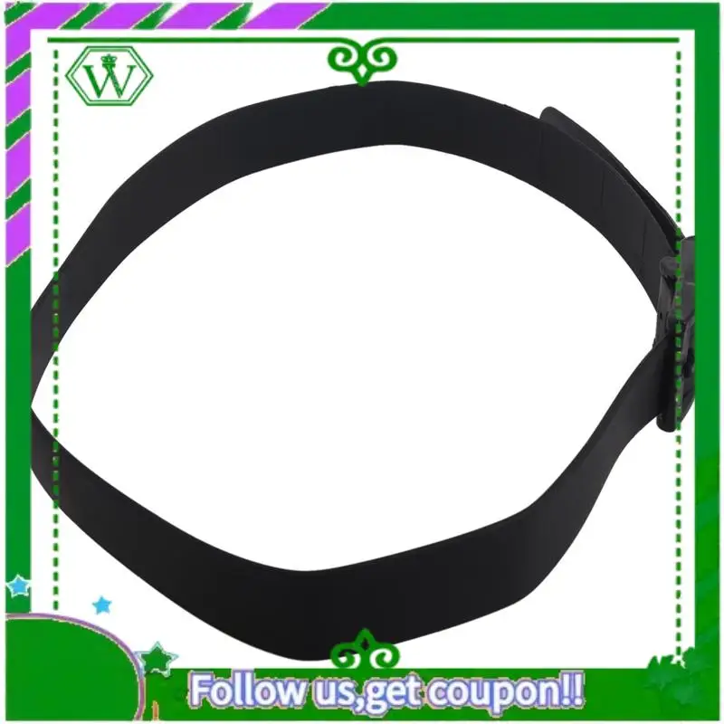 A18P-4X Sabuk Silikon Pria Wanita Gesper Plastik Karet Gaya Kulit Polos Dapat Disesuaikan-Hitam