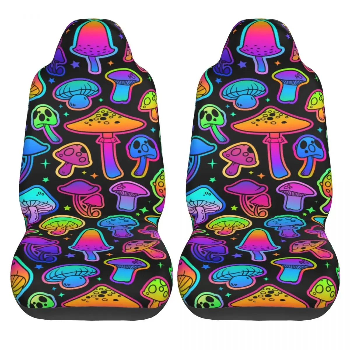 Bright Psychedelic Mushrooms Universal Car Seat Cover Four Seasons Suitable For All Kinds Models Seat Covers Fabric Car Styling