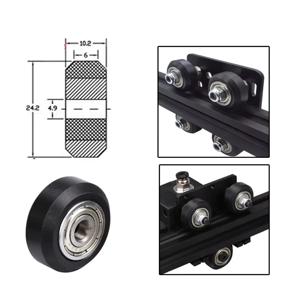 1-50PCS Plastic Wheel POM With Bearings Big Models Passive Round Wheel Idler Pulley Gear perlin wheel for CR10 Ender3