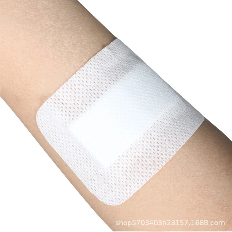 10 stücke 6x7cm nicht gewebter medizinischer Klebstoff Hämostase Gips Wunden Dressing Band Aid Verband Erste-Hilfe-Werkzeug