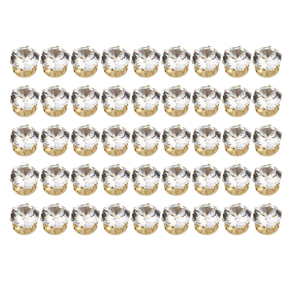 50 pcs 6Mm Round Zircon Stone Settings For Diy Rings Copper Base Rhinestone Jewelry Making Craft Kit Wedding Party Gift Women view 2