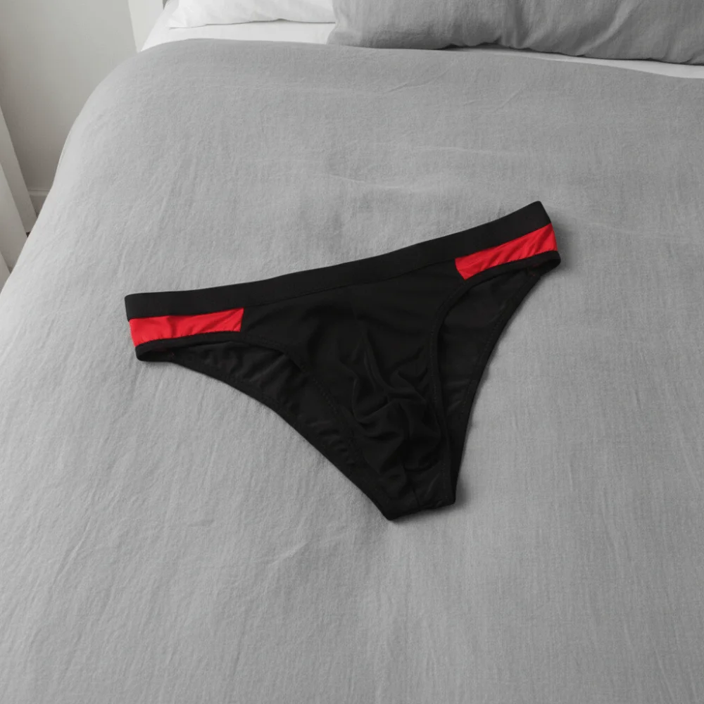 Lingerie Mesh Triangle Panties Transparent Low Waist Men Thin Briefs Breathable Thin Soft Underwear for Men Spring Summer