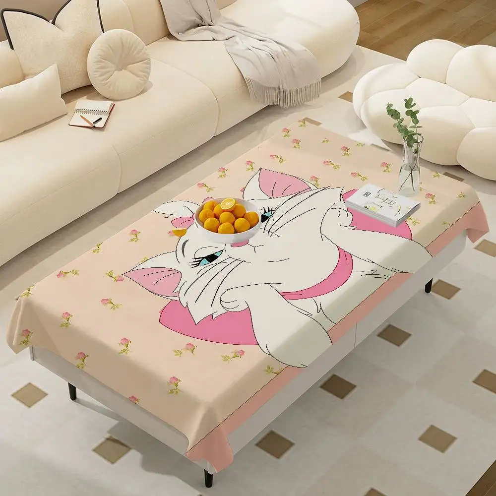 Cute M-Marie Cat Anime Table Cloth Polyester Print Waterproof Oilproof Rectangular Party Table Cover Tablecloth Picnic Mat