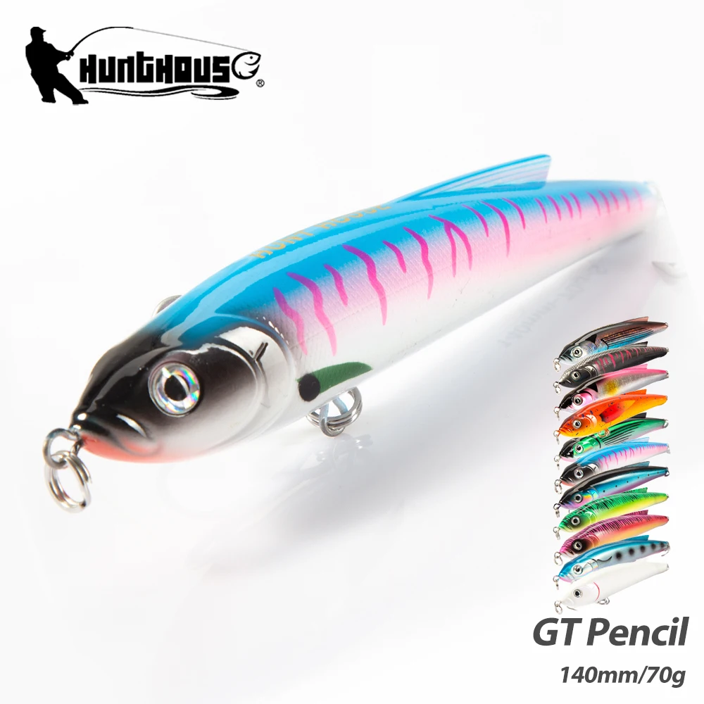 Hunthouse Pencil Sinking Fishing Lure 140mm 70g lw136 GT Tuna Sea Bass Fishing Tackle Ocean Boat Fishing Tackle Seawater Bait