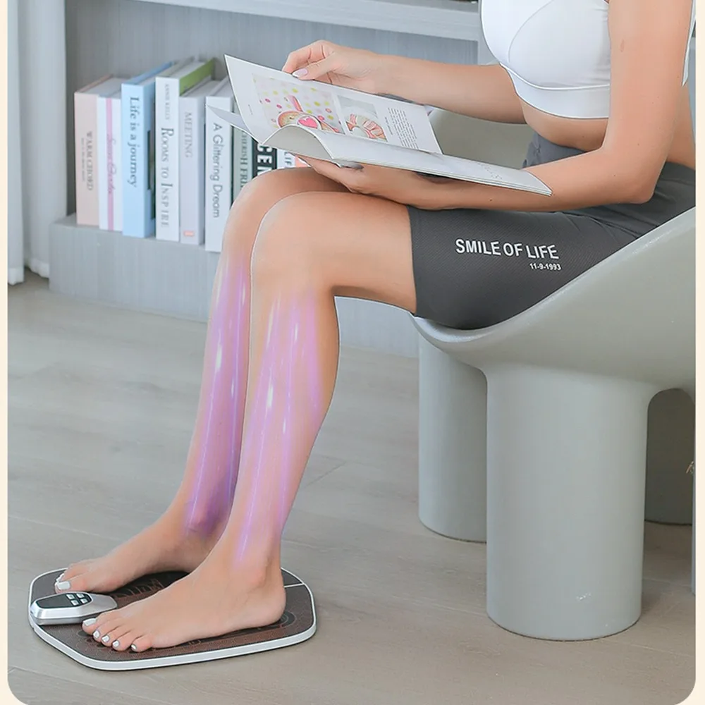 

Electric EMS Foot Massager Pad Foldable 8-Mode Foot Circulation Massager Relaxation Tool with Remote Control