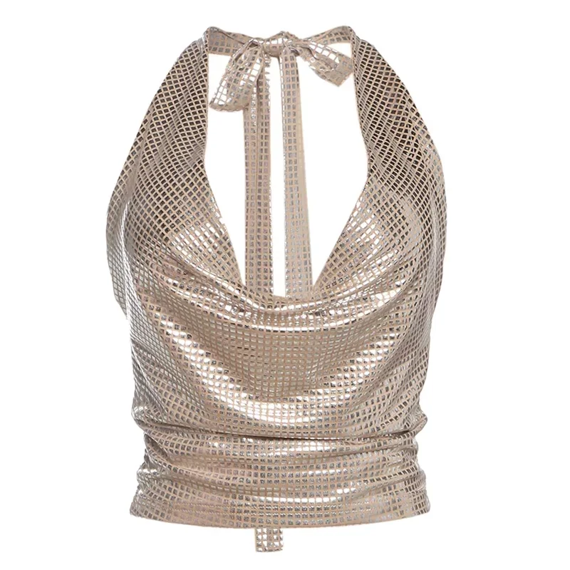 قميص قصير مثير للترفيه على الموضة للصغار من Sisterlinda K25L67984Girl صلب نحيف الانقسام بدون ظهر #6