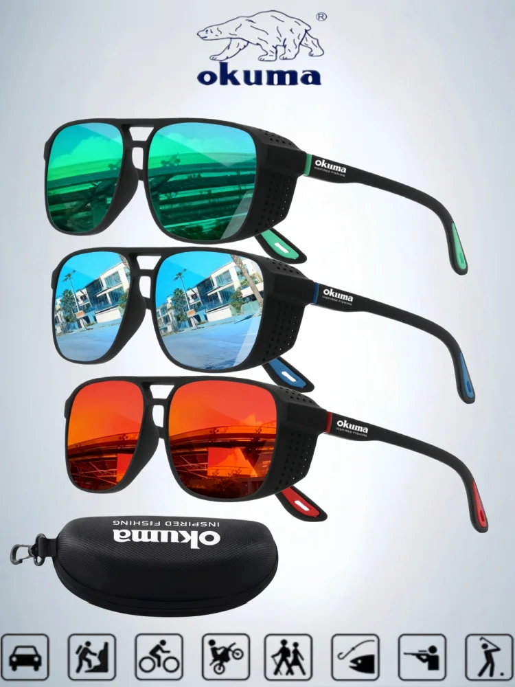 Okudas neue polarisierte Brille mit UV400-Schutz gegen Streulicht und Blendschutz eignen sich zum Radfahren, Autofahren, Angeln usw. – Detail 1