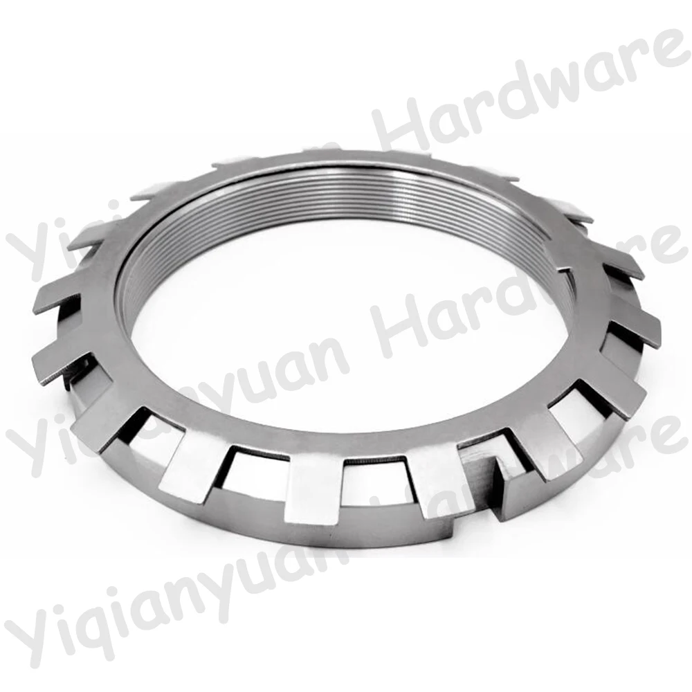 Yiqianyuan 2Sets GB812 M180xP3.0 Slotted Round Locknuts with DIN5406 M180 Lockwahsers SUS304 Stainless Steel