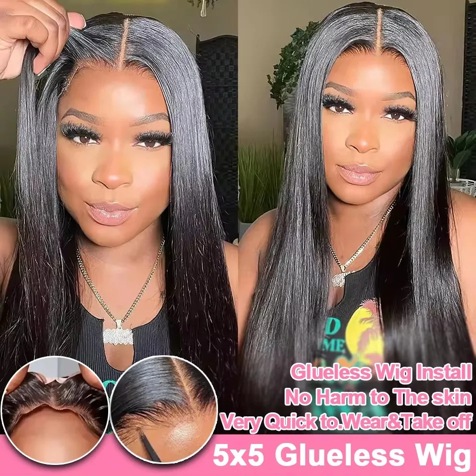 200% Hd Transparent Bone Straight 13x4 Lace Frontal Wigs Pre Plucked Brazilian Remy Hair 5x5 Glueless Wigs Human Hair For Women image 5