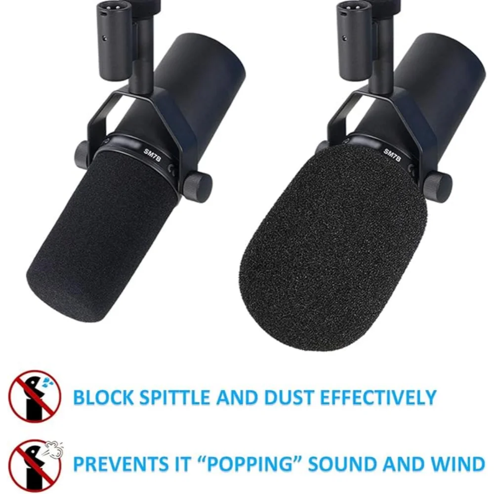 2PCS Windscreen for Shure SM7B,Microphone Pop Filter Cover,Mic Foam Cover Replacement Noise Reduction for SM7B PGA27 SM257 Mic